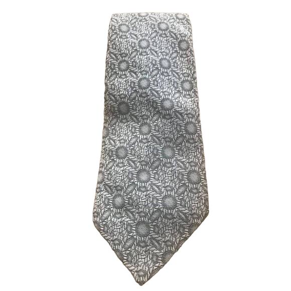 Vintage Wide White and Black Tie, Geometric Print Tie, Monsieur Cravatieur Tie - Picture 2 of 6